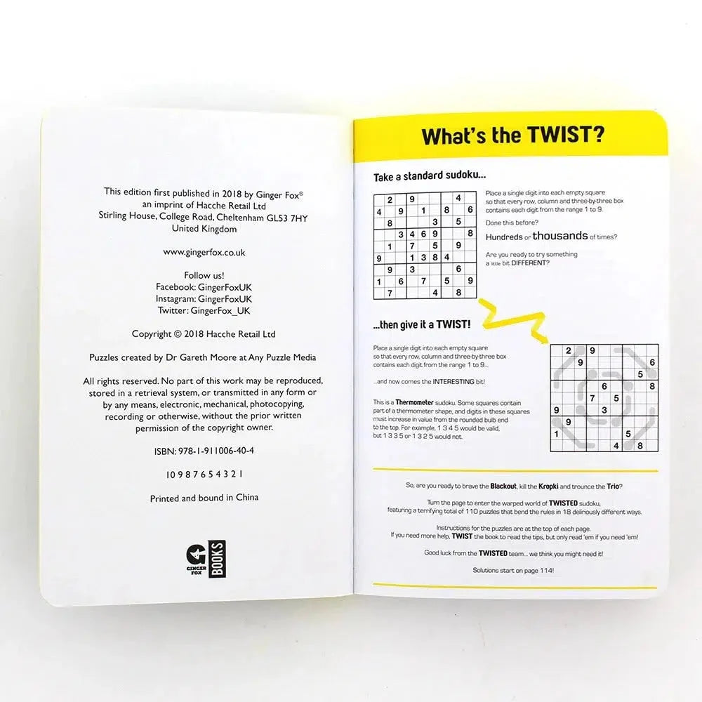 Twisted Sudoku Puzzle Book Ginger Fox