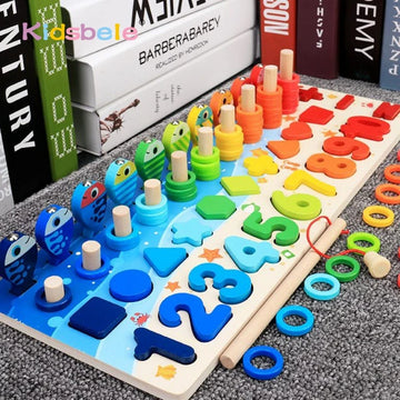 Montessori Math Toys for Toddlers – Wooden Counting & Fishing Game