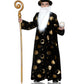 Black Wizard Robe W/ Hat & Beard Child Costume | Medium