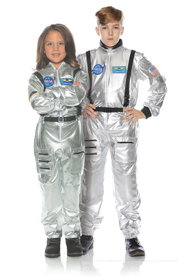 Underwraps Kid'S Children'S Astronaut Jumpsuit Costume - Silver Childrens Costume, Silver, Small