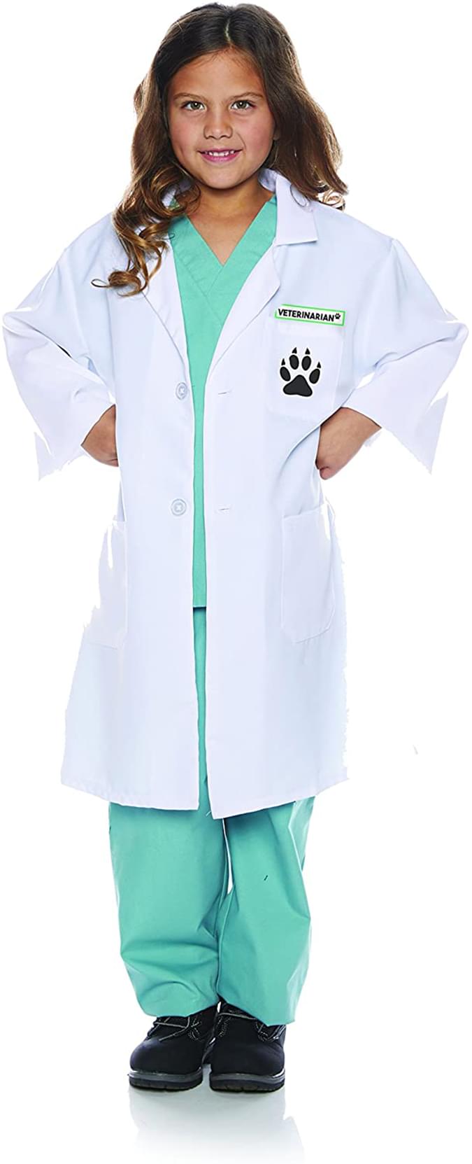 Underwraps Kid'S Children'S Veterinarian Lab Coat And Scrubs Costume Set Childrens Costume, Multi, Small