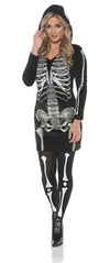 Women'S Skeletal Hoodie Dress Costume S