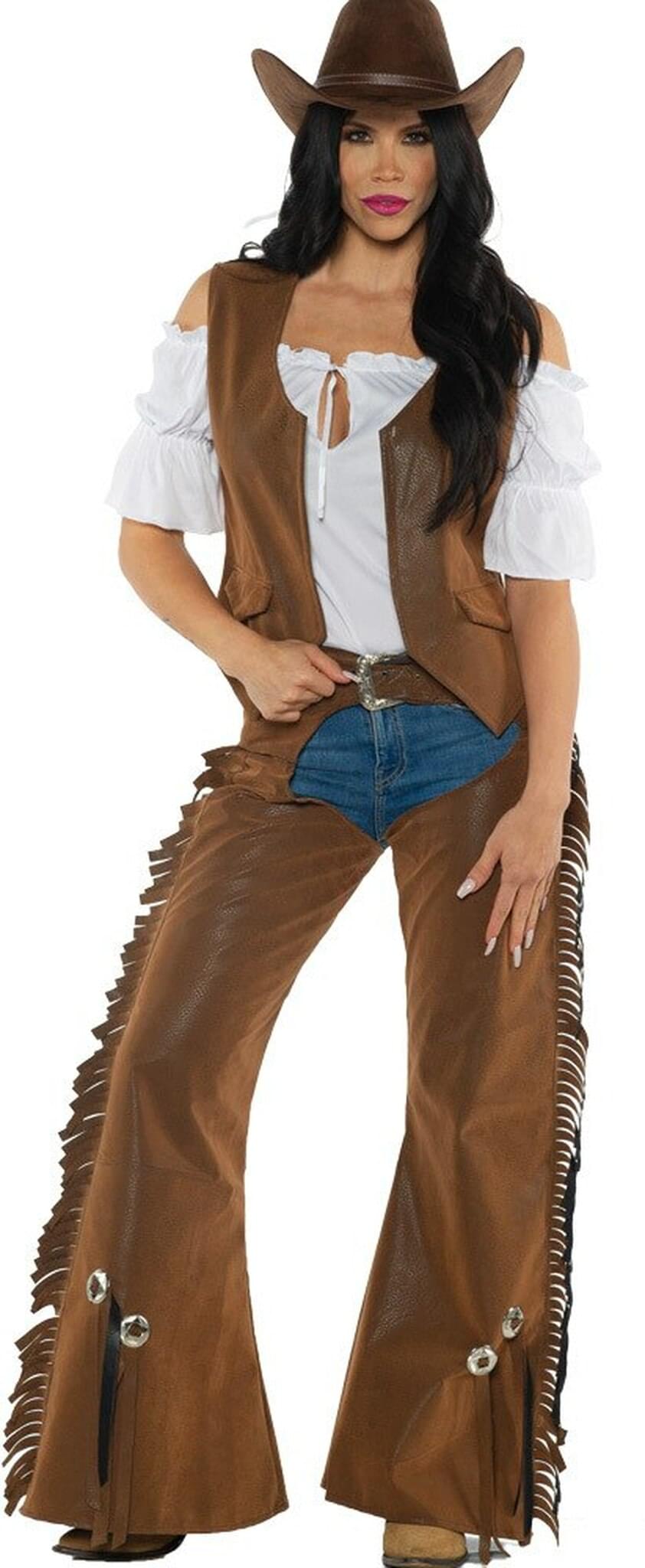 cowgirl chaps and Vest Womens costume  Medium