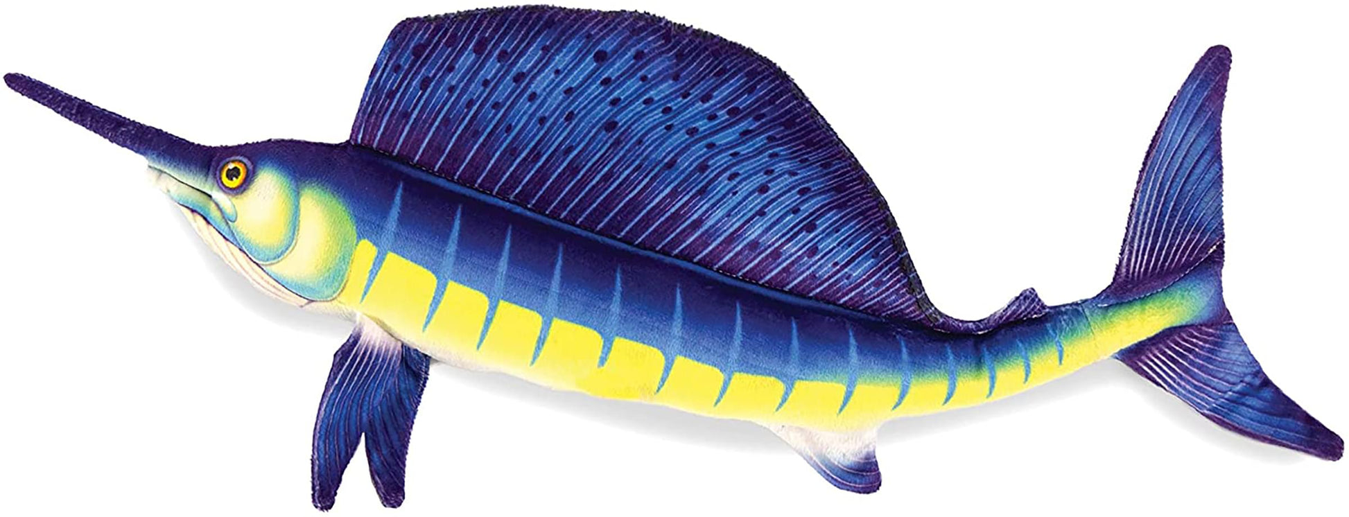 Real t decorative replica blade Fish Blue 35.5 Inch Realistic Soft Plush