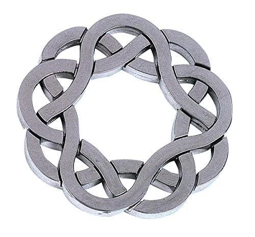BePuzzled Coaster Hanayama Metal Brainteaser Puzzle, Mensa Rated Level 4, Chrome, Ages 12+ - Model 30844