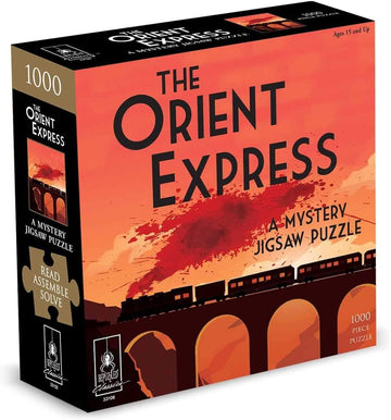 Murder Mystery Party | Classic Mystery Jigsaw Puzzle, Death On The Istanbul Express, 1,000 Piece Jigsaw Puzzle, Orange