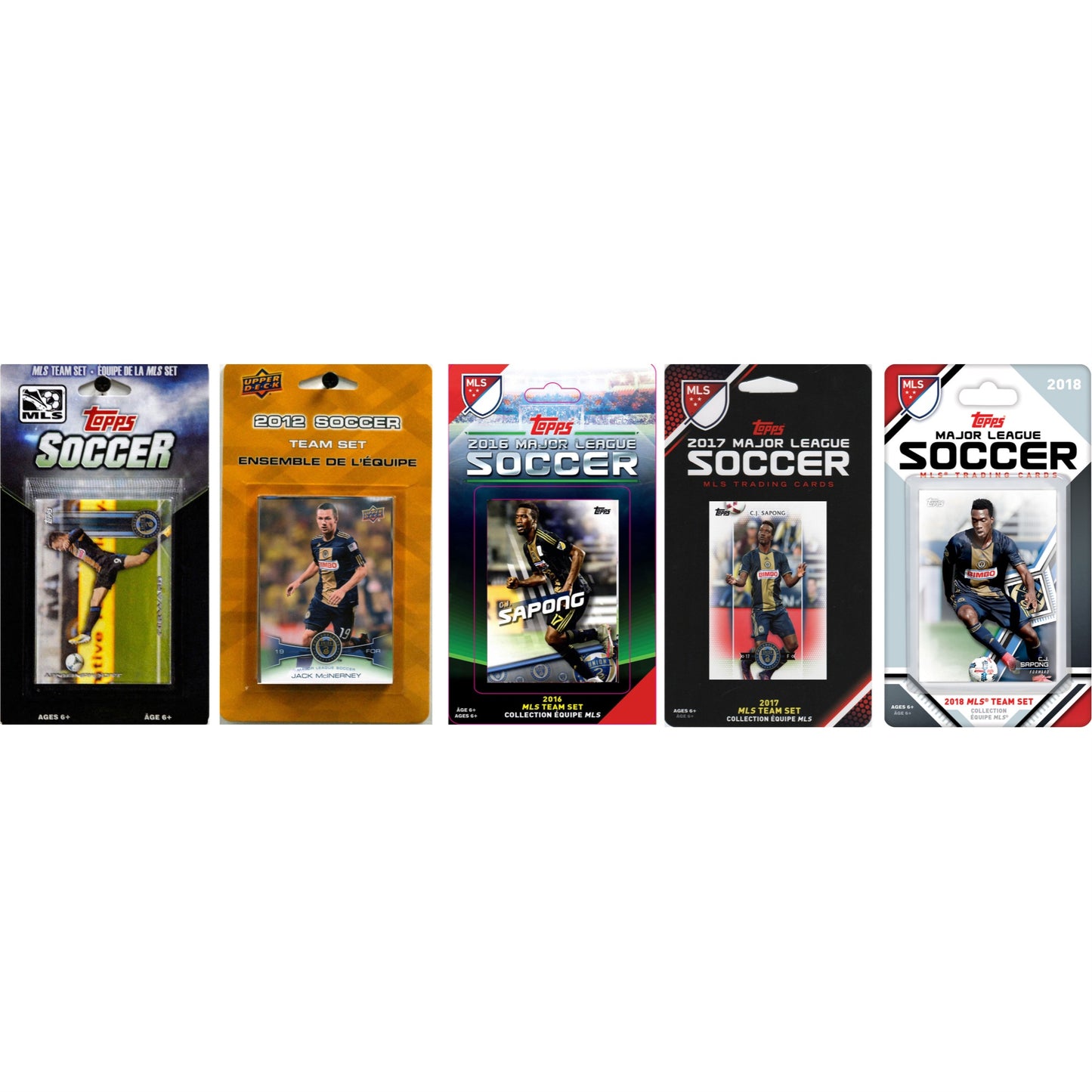 Mls Philadelphia Union 5 Different Licensed Trading Card Team Sets