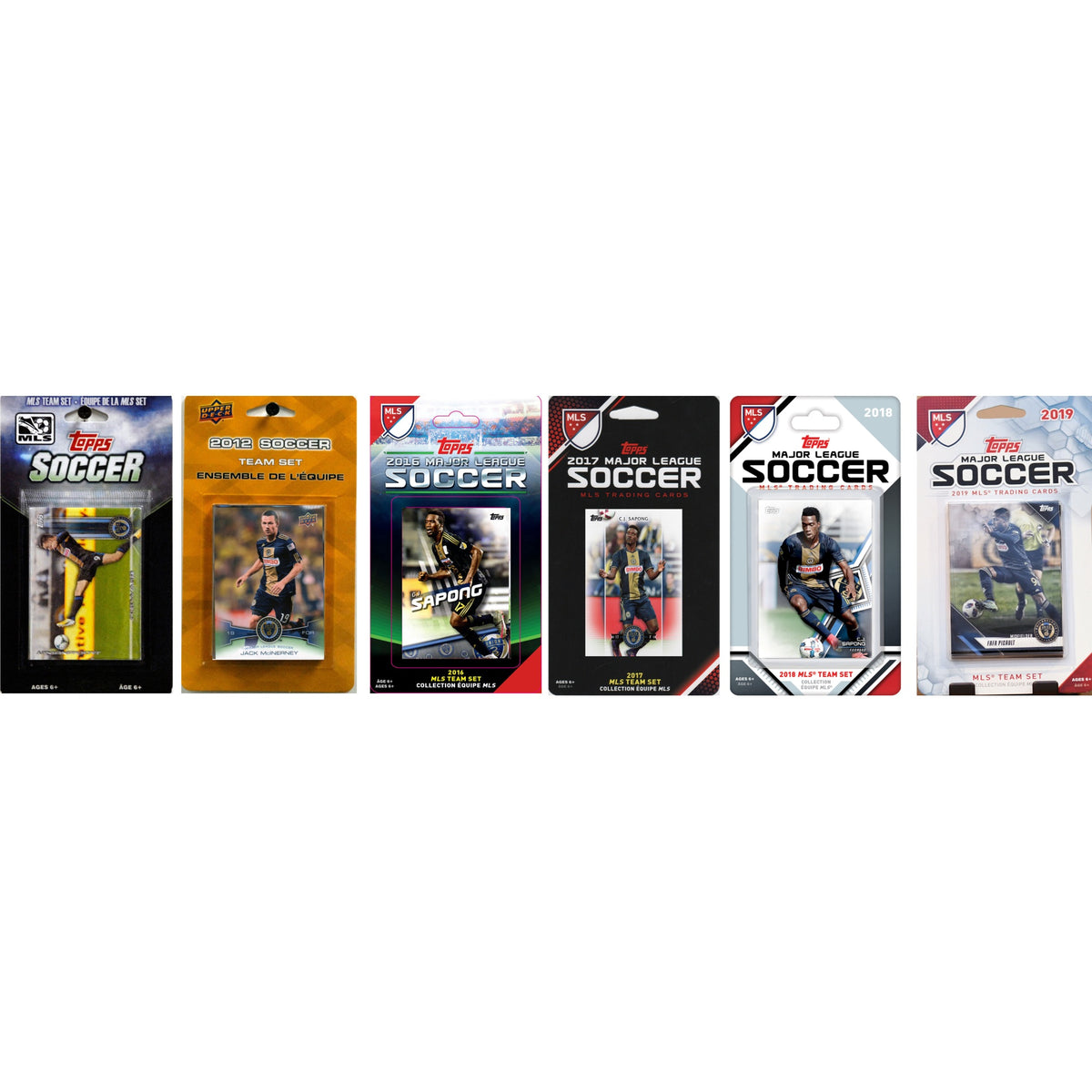 MLS Philadelphia Union 6 Different Licensed Trading Card Team Sets