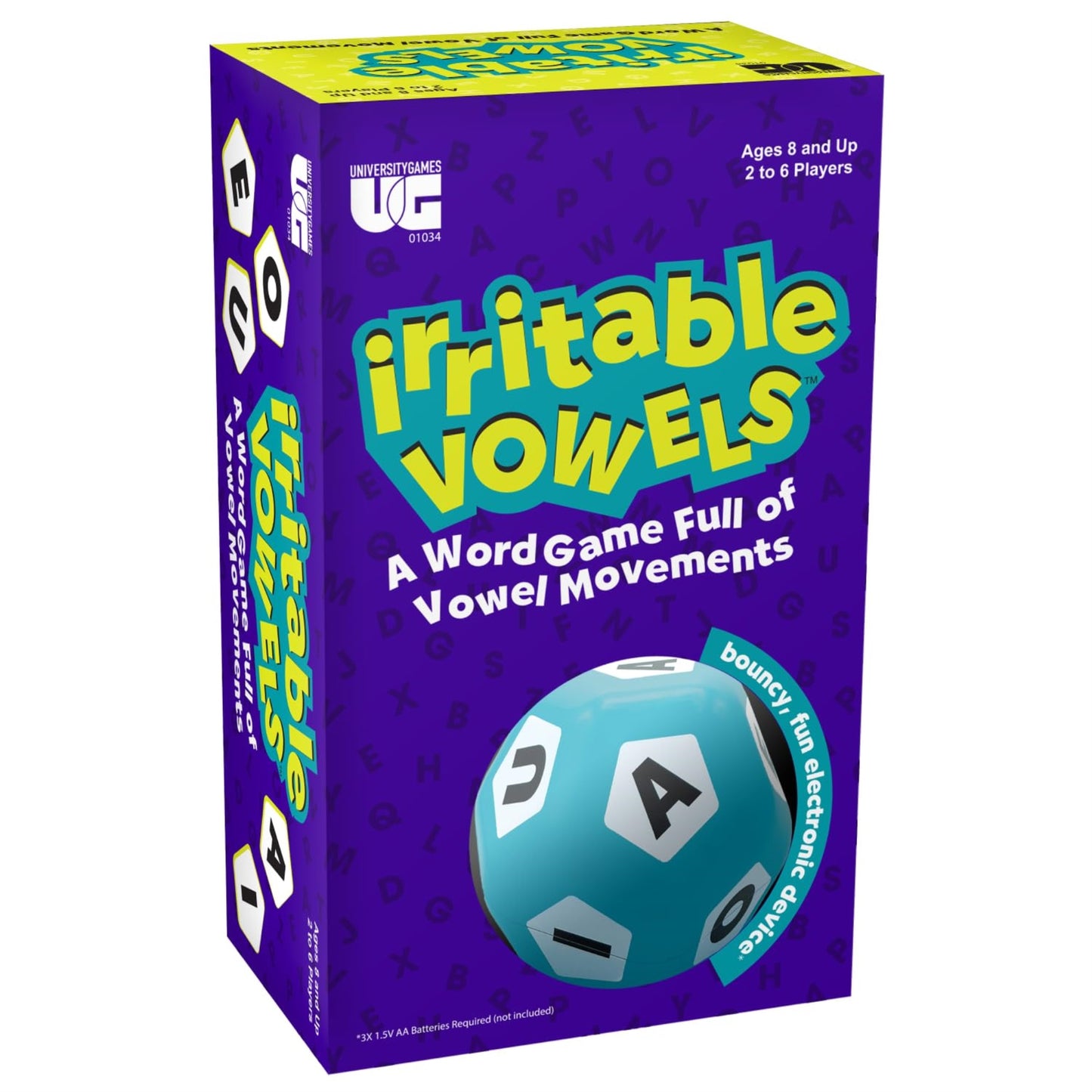 University Games, Irritable Vowels, The Jumpy Bouncy Word Game, For Ages 8 And Up And 2 Or More Players