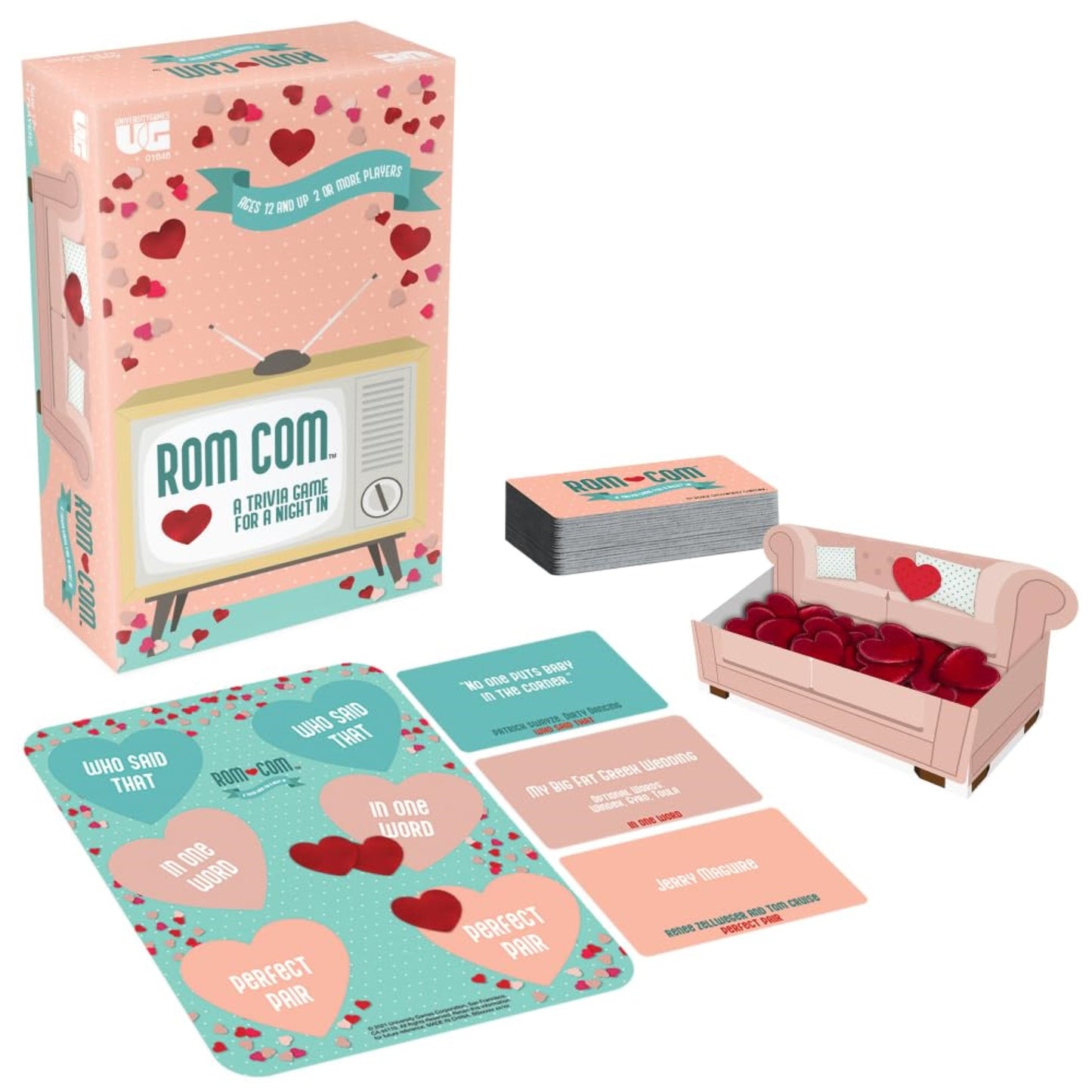 University Games Rom Com Team Trivia Game, Perfect For Date Nights Girls Nights And Party Game Night, For Ages 12 And Up And 4 O