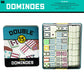 Front Porch Classics, Double 15 Color Dot Dominoes Set On-The-Go Travel Storage Tin, 2 To 12 Players Ages 8 To 99