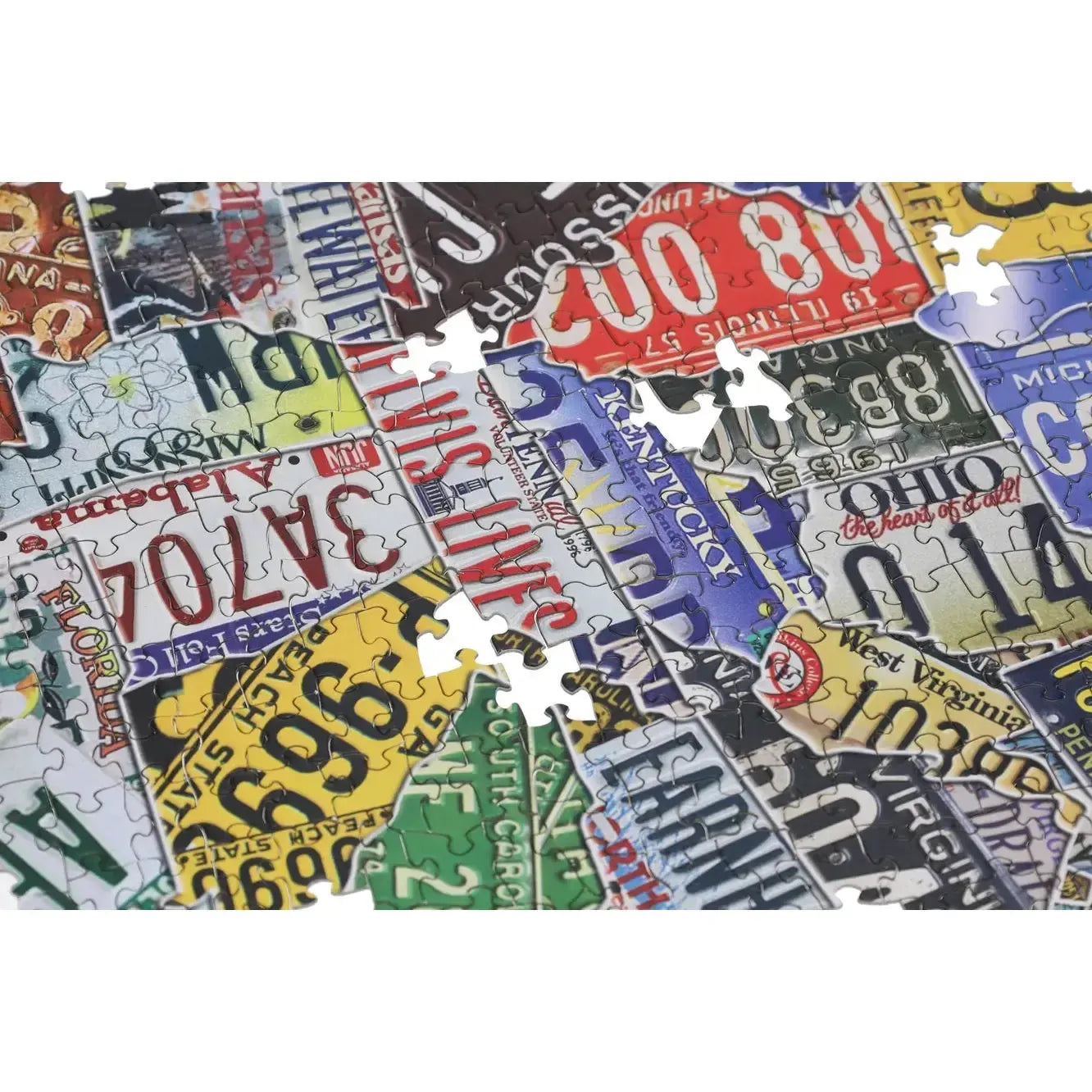 USA License Plates 1000 Piece Shaped Jigsaw Puzzle TDC
