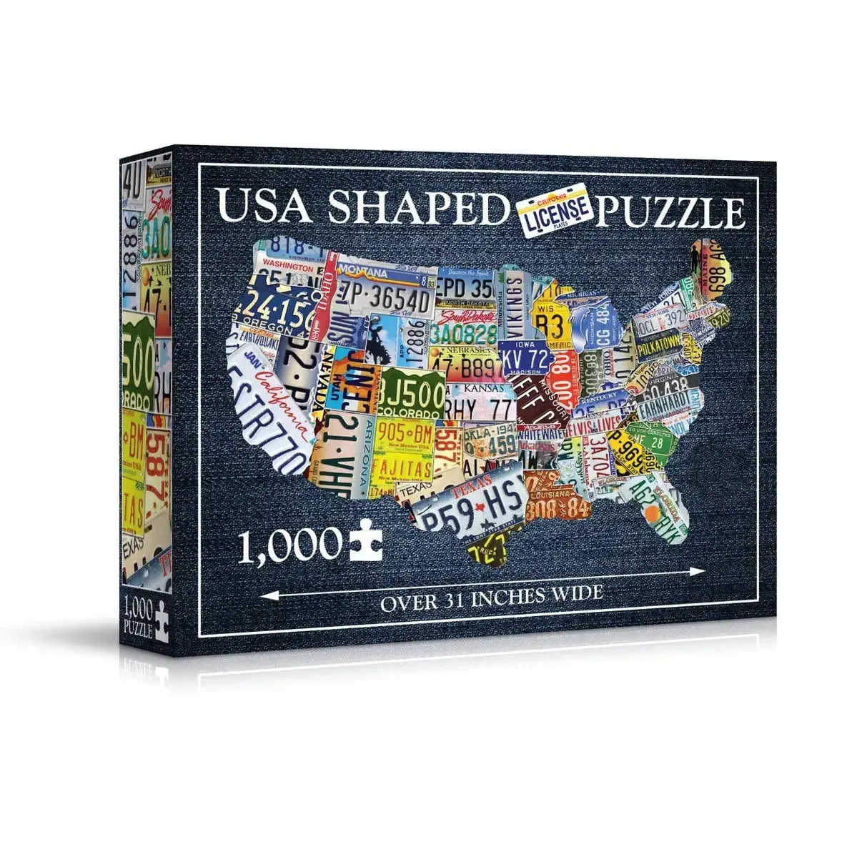 USA License Plates 1000 Piece Shaped Jigsaw Puzzle TDC