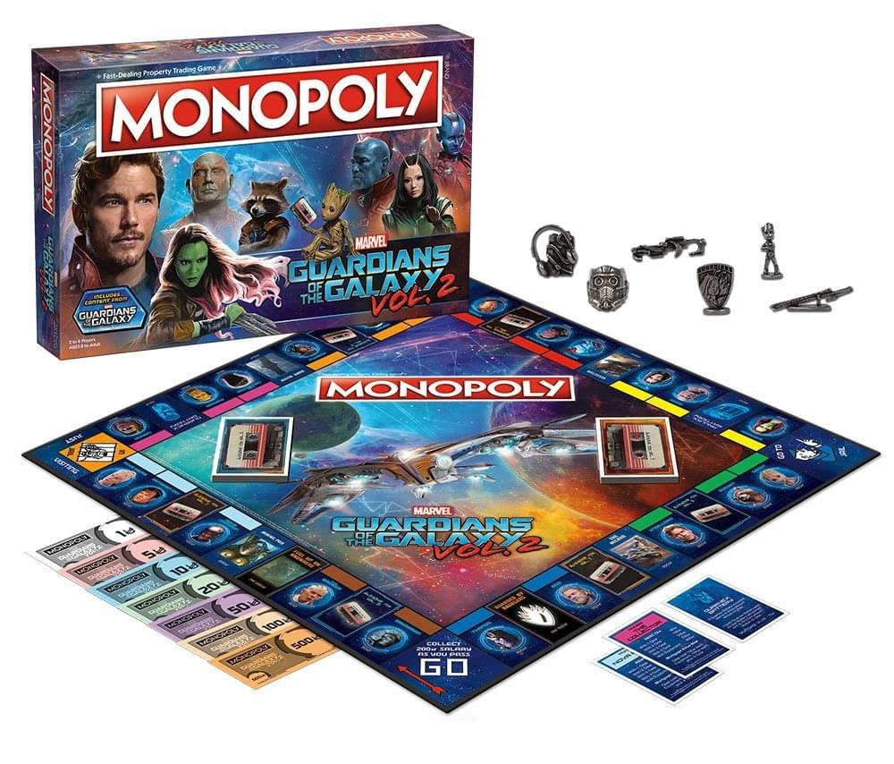 USAOPOLY Guardians of the Galaxy Vol. 2 Monopoly Game - Plastic, Pack 1, White, Model MN011-466