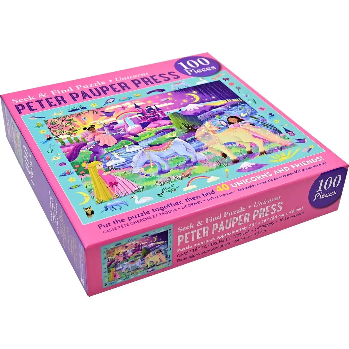 Unicorns 100 Piece Seek & Find Jigsaw Puzzle Peter Pauper