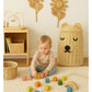 Handwoven Rattan Bear Laundry Basket | Cute Toy Storage Hamper
