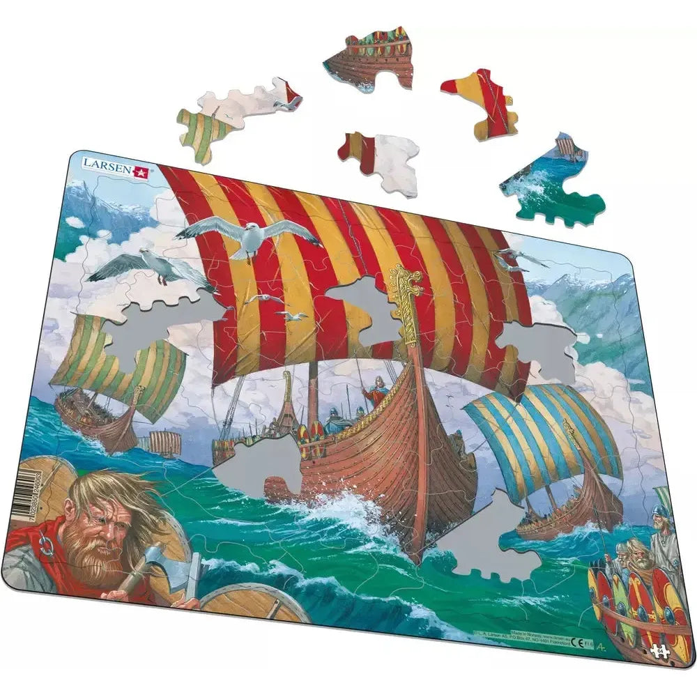 Viking Ships 64 Piece Tray Jigsaw Puzzle Larsen