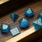 Vine Spike Gemstone Blue Cats Eye Stone DND Dice Set