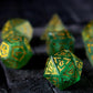 Vine Spike Green Fluorite Gemstone DND Dice Set