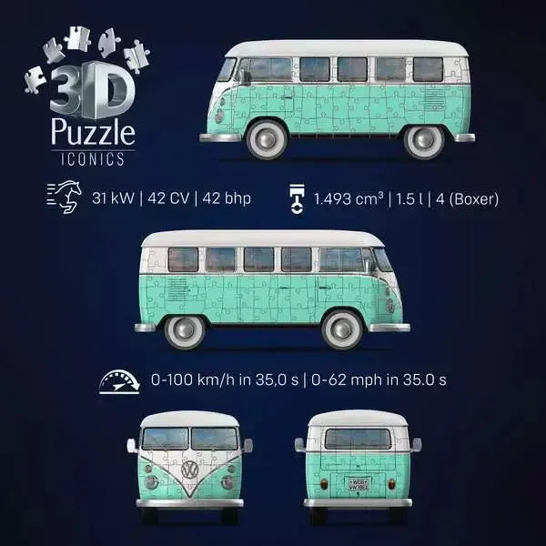 Volkswagen T1 Bus 185 Piece 3D Jigsaw Puzzle Ravensburger
