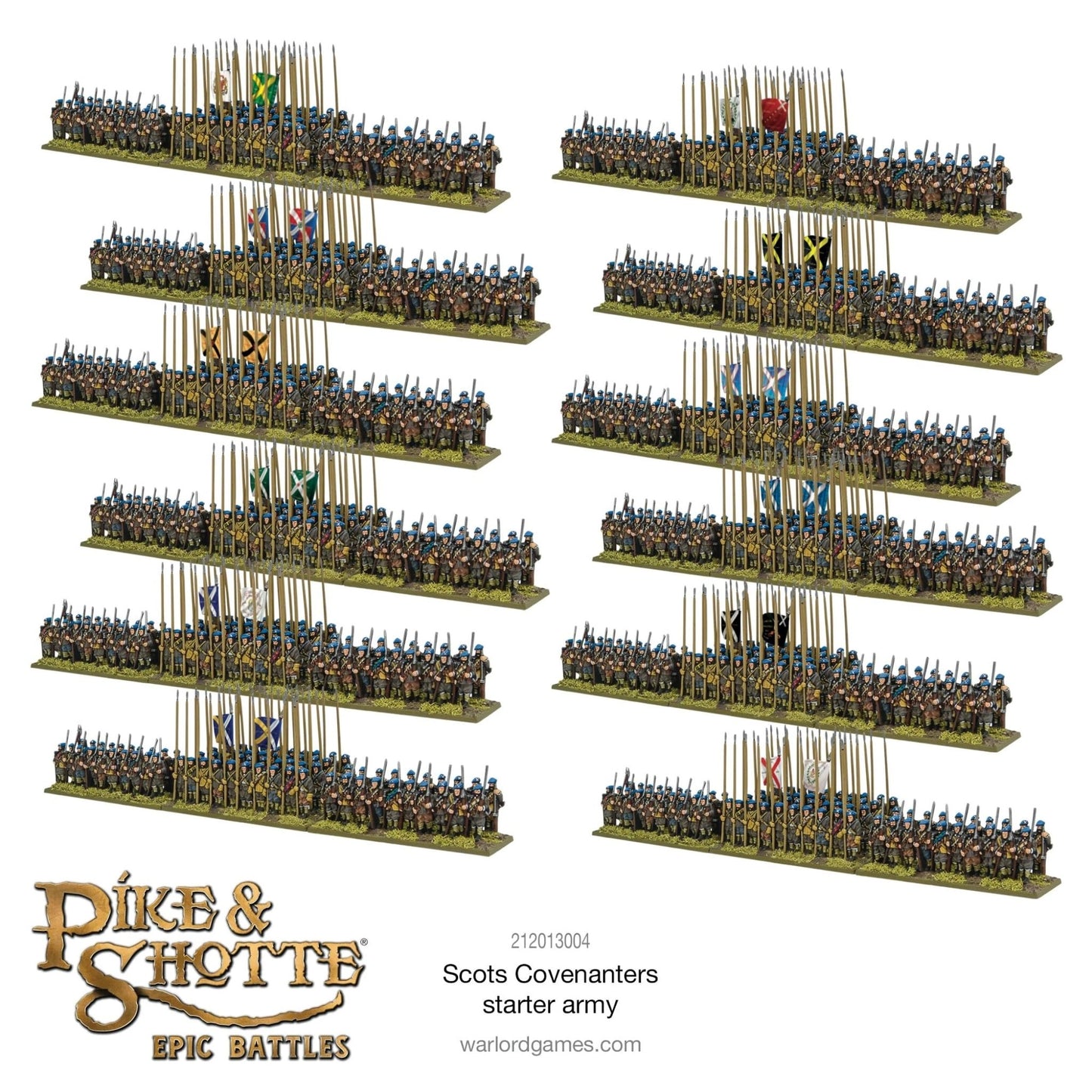 Warlord Games Pike & Shotte Scots Convenanters Starter Army Plastic Model Kit 28mm Unpainted - Model 212013004