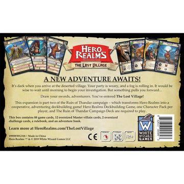 White Wizard Games Hero Realms: The Lost Village Card Game, Model 79283, Paper Material