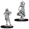 WizKids Dungeons & Dragons Deep Cuts Miniature Bartender/Dancing Girl, Plastic, Black and White, Model WK72588