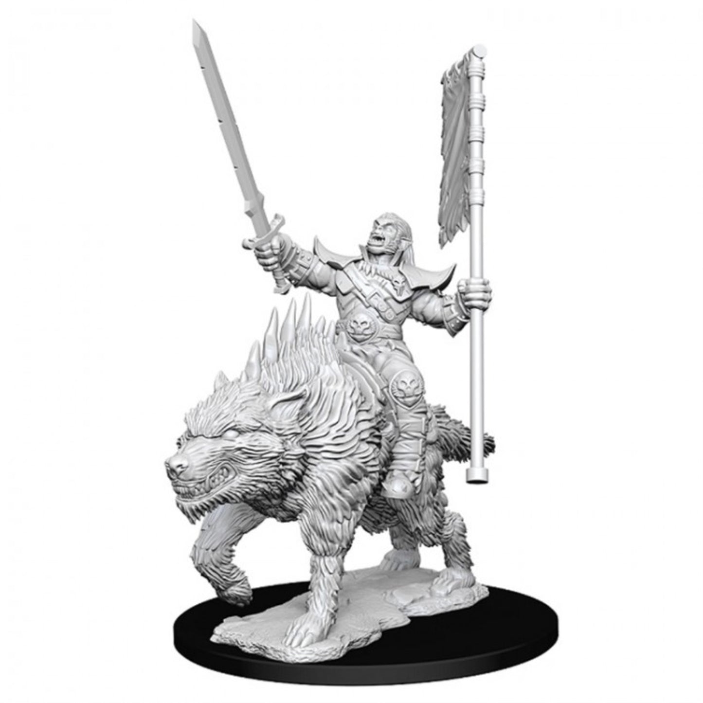Pathfinder Battles Deep Cuts Unpainted Miniatures: Wave 7: Orc On Dire Wolf