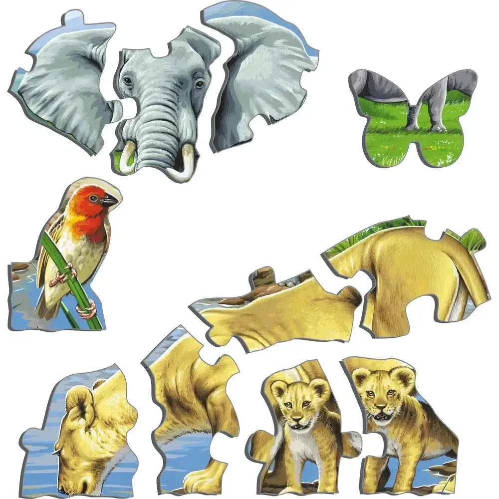 Watering Hole on the African Savannah 65 Piece Tray Jigsaw Puzzle Larsen