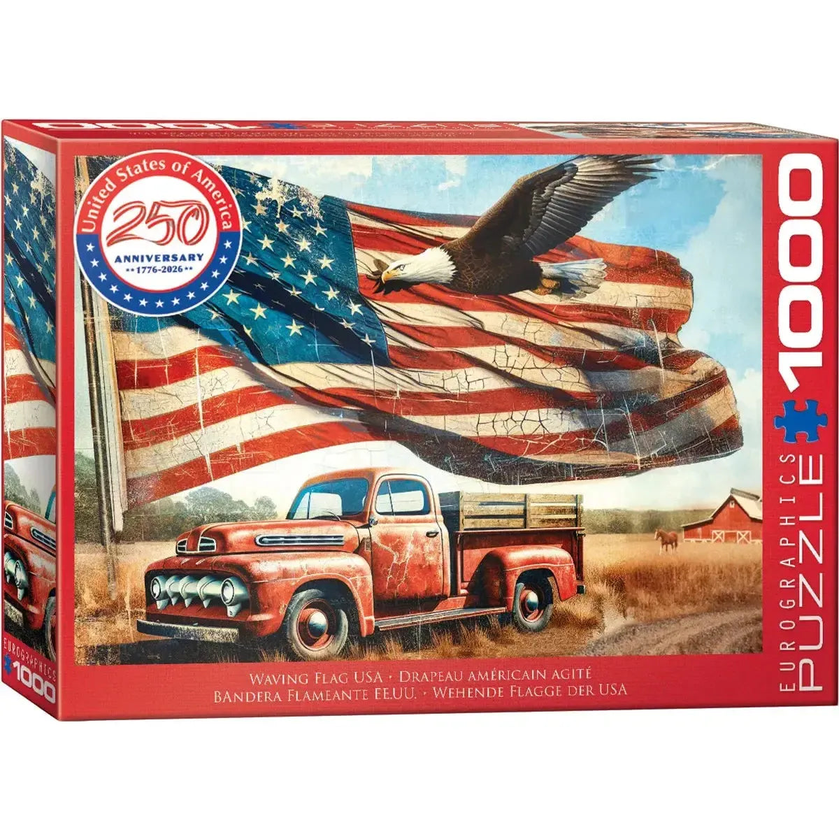 Waving Flag USA 1000 Piece Jigsaw Puzzle Eurographics