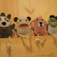 Natural Leather Wee Buddies Sock Monkey & Raccoon Dog Toys, 2 Pack
