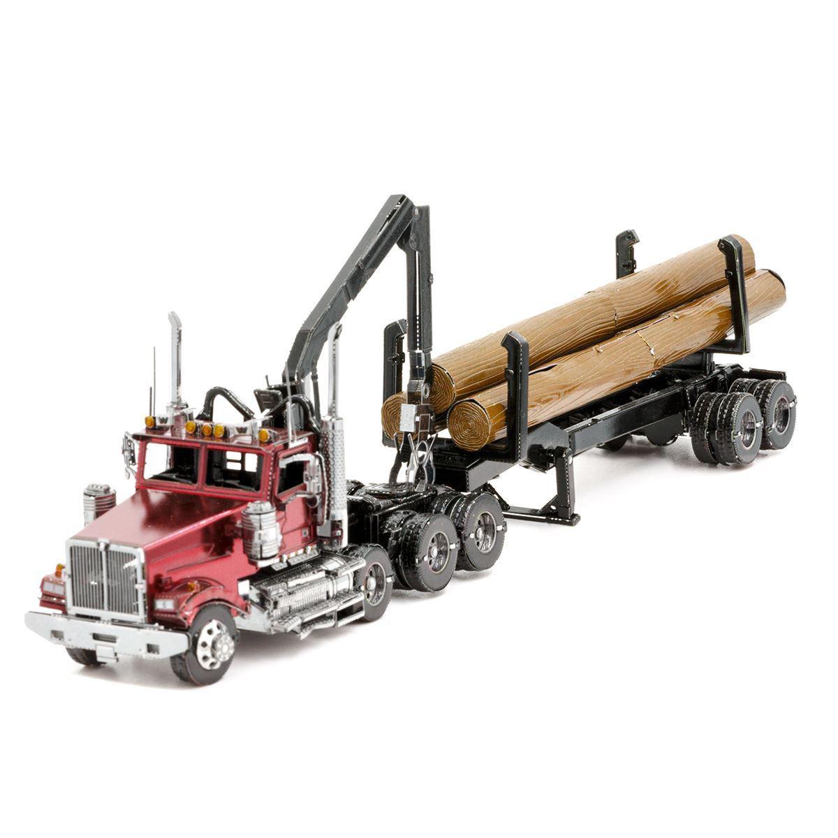 Western Star 4900SB Log Truck & Trailer Premium 3D Steel Model Kit Metal Earth