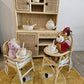 Montessori-Style Rattan Play Kitchen | Natural Pretend Play Station with Storage