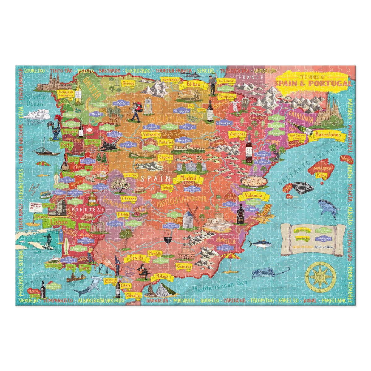 Wines Of Spain & Portugal 1000 Piece Jigsaw Puzzle Ginger Fox