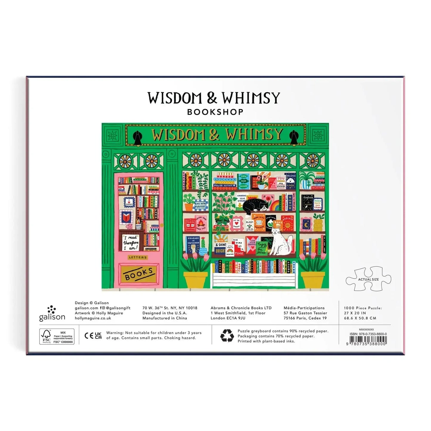 Wisdom & Whimsy Bookshop 1000 Piece Jigsaw Puzzle Galison