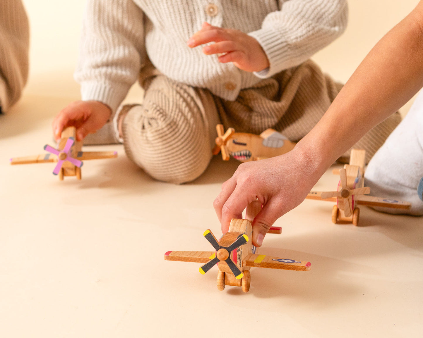 WWII Classic P-51 Mustang Wooden Toy Airplane Betty Pinup | Educational Montessori | Eco-Friendly Hardwood | Made in the USA 🇺🇸