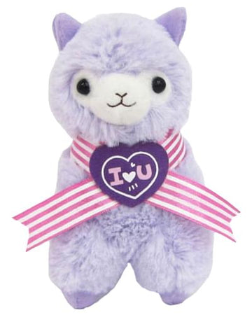 Llama Sweet Heart Alpaca 7'' Plush Key Chain Purple