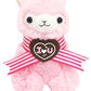 Llama Sweet Heart Alpaca 4.5'' Plush Key Chain Pink