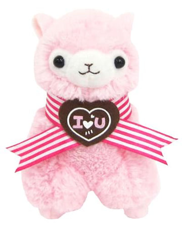 Llama Sweet Heart Alpaca 4.5'' Plush Key Chain Pink