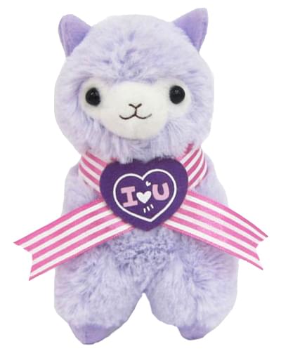 Llama Sweet Heart Alpaca 4.5'' Plush Key Chain Purple
