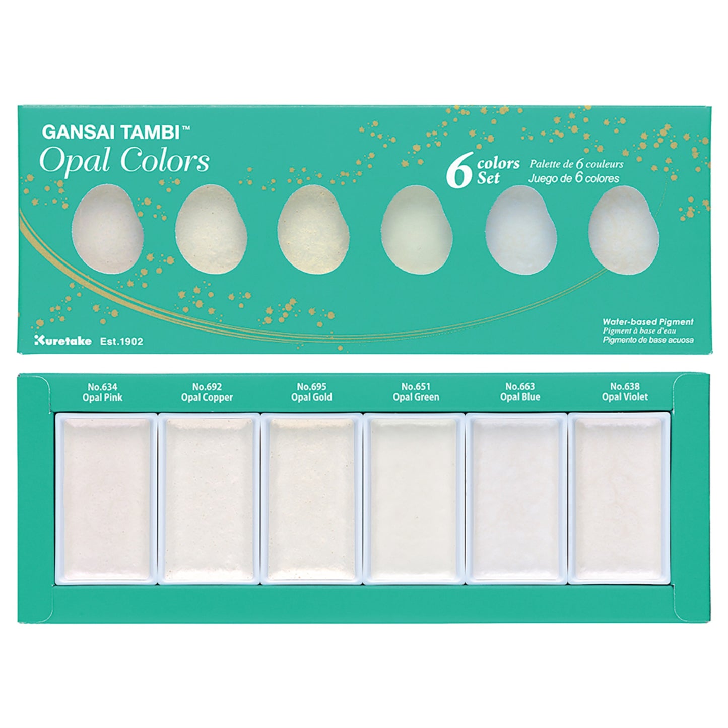 Kuretake Gansai Tambi Watercolors 6 Color Set Opal