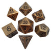 Metallic Dice Games Lic005 16 Mm Antique Gold Metal Dice  Set Of 7