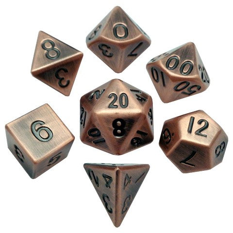 Metallic Dice Games Lic007 16 Mm Antique Copper Metal Dice  Set Of 7