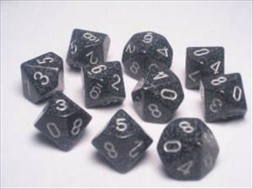 Chessex Manufacturing 25118 Ninja Speckled - Ten Sided Die D10
