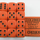 Chessex Manufacturing 25603 Opaque Orange With Black - 16 Mm Six Sided Dice Set Of 12
