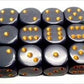 25620 Opaque Dark grey With copper - 16 mm Six Sided Dice Set Of 12