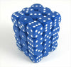 25806 Opaque Blue With White - 12 mm Six Sided Dice Set Of 36