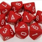 Chessex Manufacturing 26204 Opaque Red With White - Ten Sided Die D10 Set Of 10