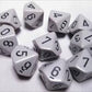 Chessex Manufacturing 26210 Opaque Grey With Black - Ten Sided Die D10 Set Of 10