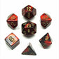 Chessex Manufacturing 26433 Cube Gemini Set Of 7 Dice - Black & Red With Gold Numbering